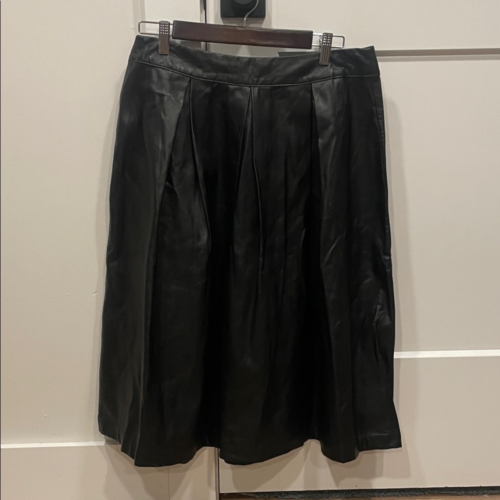 Elegant Black Vegan Leather Skirt